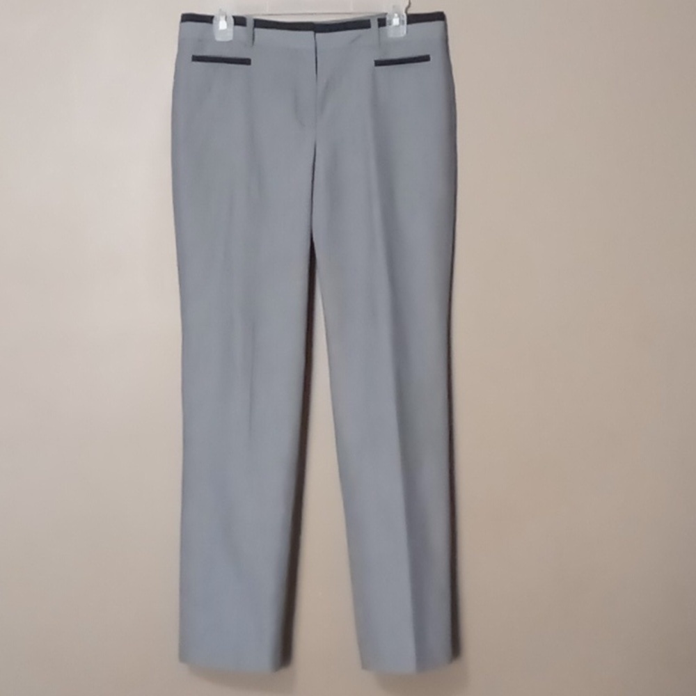 Larry Levine Gray Trousers with Black Accents